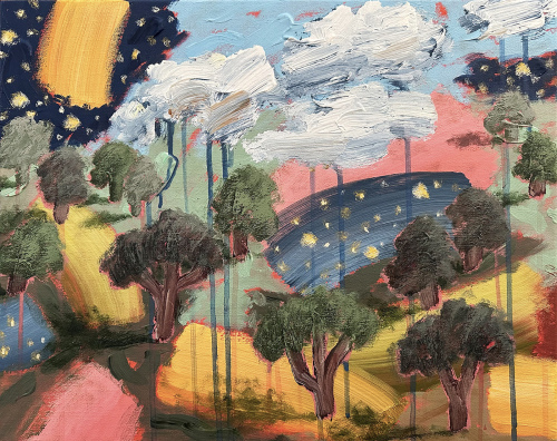 JAMES LAI (NSW) - Starry night over paddock trees and billabong